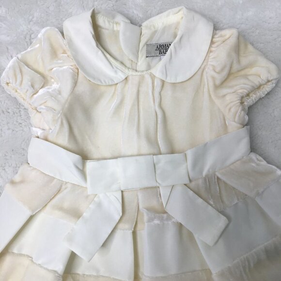 Armani Baby Formal Cream Dress Size 6 M - Picture 4 of 16